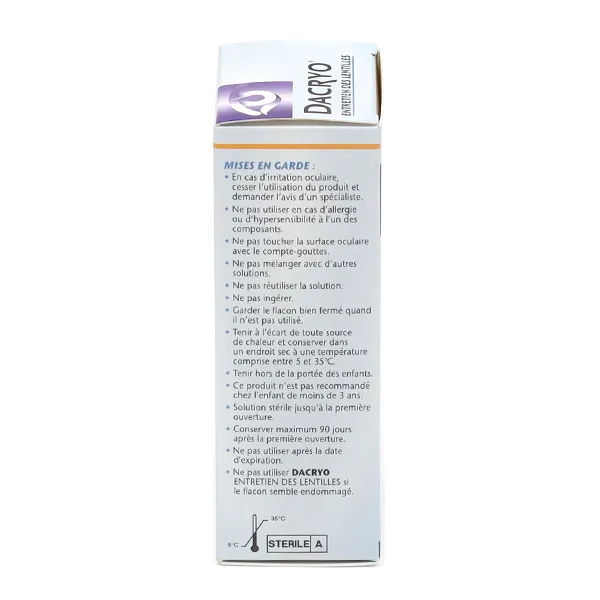 Dacryo Entretien des lentilles de contact