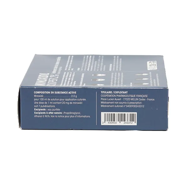 Minoxidil 2 % solution alopécie Cooper