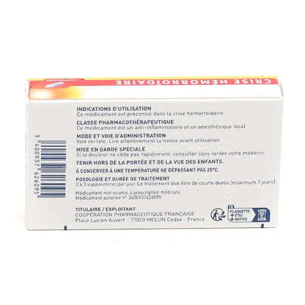 Sedorrhoide suppositoire Crise hémorroïdaire