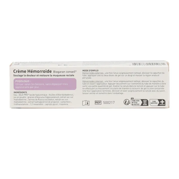 Crème hémorroïde Biogaran