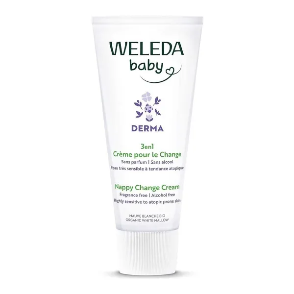 Weleda Bébé Crème pour le change 3 en 1 mauve blanche Bio