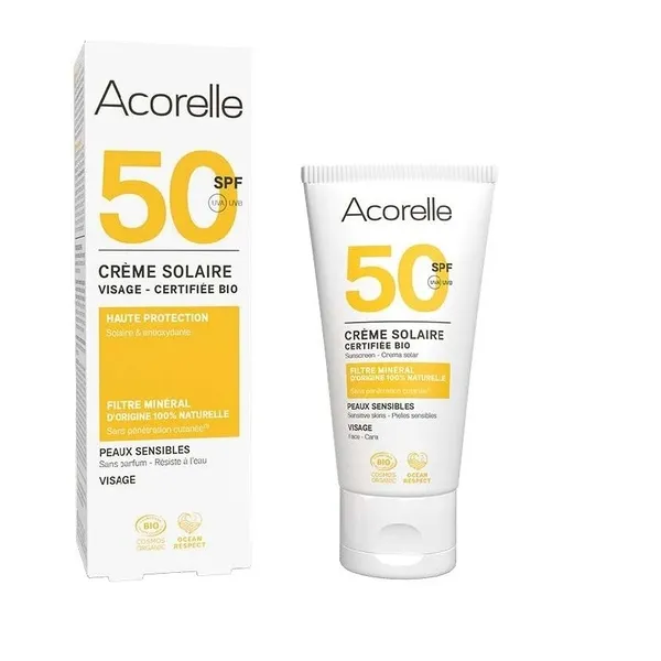 Acorelle Crème solaire visage Bio SPF 50