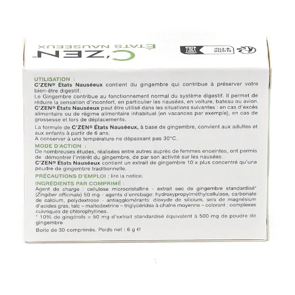 C Zen états nauséeux comprimés