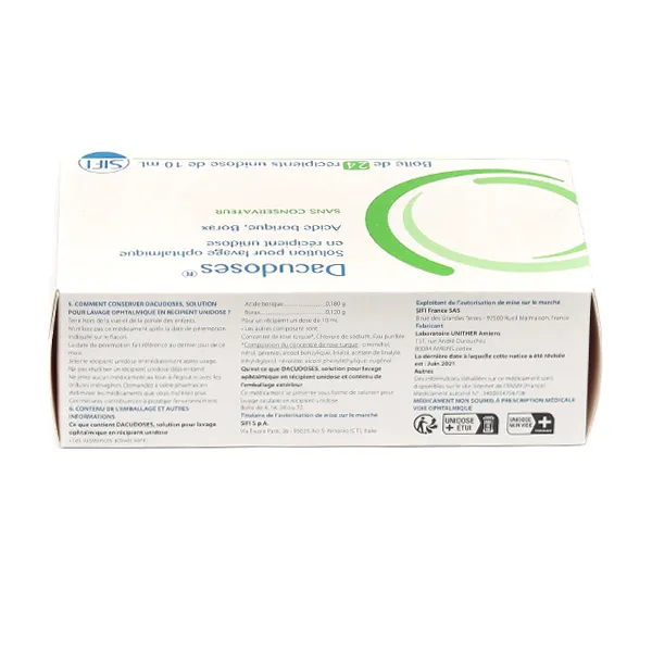 Dacudose solution pour lavage ophtalmique