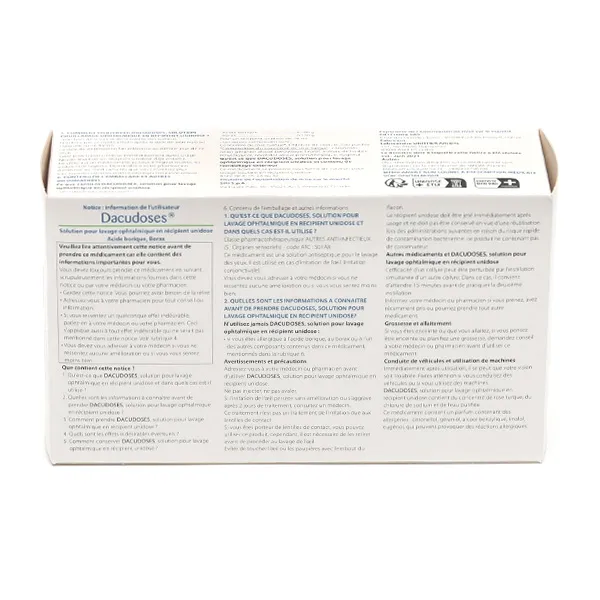 Dacudose solution pour lavage ophtalmique