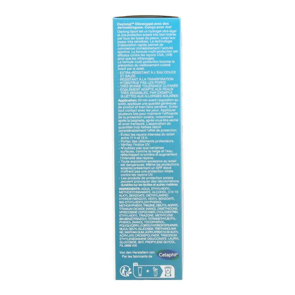Daylong Sport crème solaire hydrogel extra légère SPF 50+