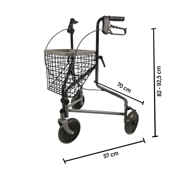 Déambulateur 3 roues pliable aluminium