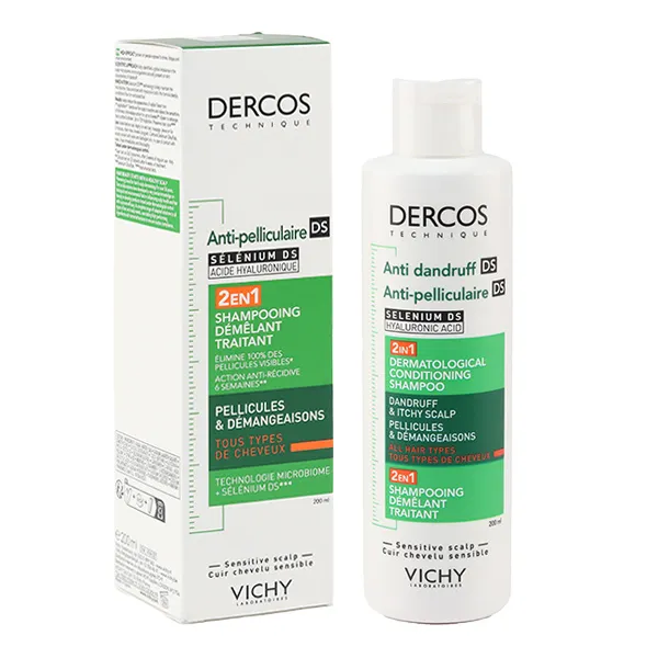 Vichy Dercos Anti Pelliculaire 2 en 1 Shampooing Démêlant Traitant