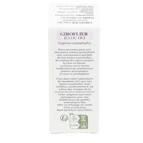 Docteur Valnet huile essentielle de Clou de Giroflier Bio