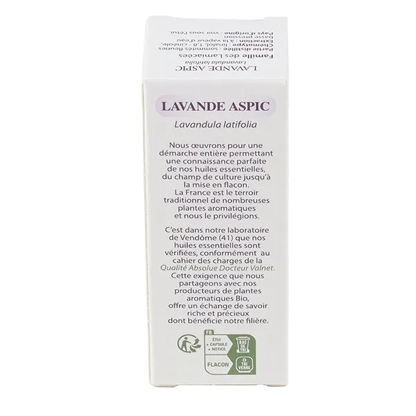 Docteur Valnet huile essentielle de Lavande aspic Bio