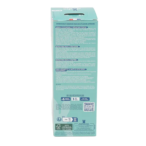 Dodie Biberon Tétine plate débit rapide 330 ml