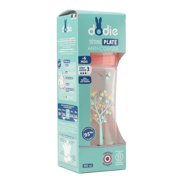 Dodie Biberon Tétine plate débit rapide 330 ml