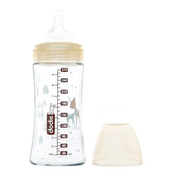 Dodie Biberon verre Tétine plate Débit moyen 270 ml