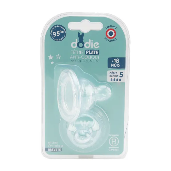 Dodie Tétine plate anti colique col large