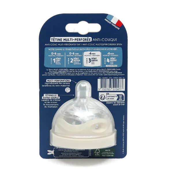 Dodie Tétine multi perforée anti colique