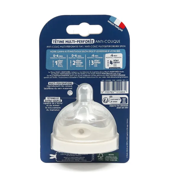 Dodie Tétine multi perforée anti colique