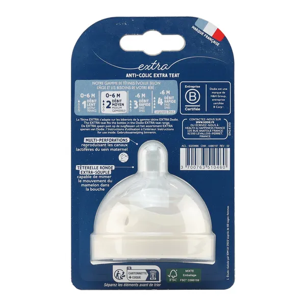 Dodie Tétine multi perforée anti colique