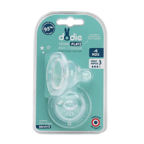 Dodie Tétine plate anti colique col large