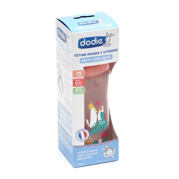 Dodie Biberon Tétine ronde débit rapide 330 ml