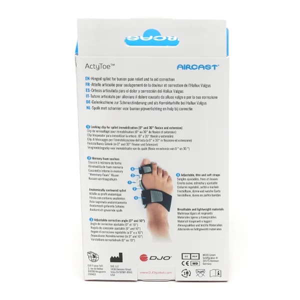 Aircast Actytoe Orthèse articulée pour hallux valgus