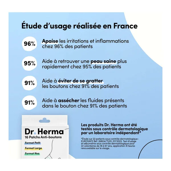 Dr Herma Patch anti boutons​ formats assortis