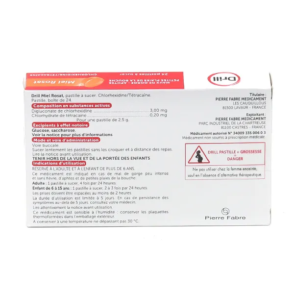 Drill miel rosat pastilles