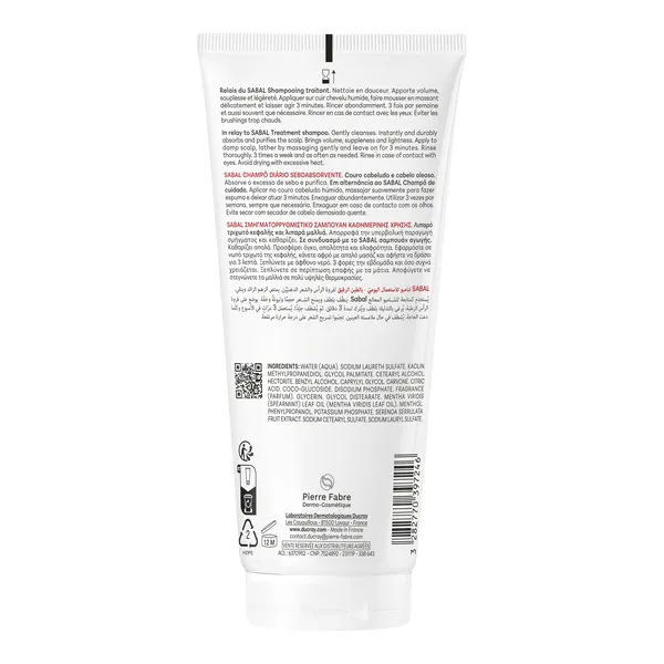 Ducray Sabal Argeal shampooing quotidien sébo absorbant