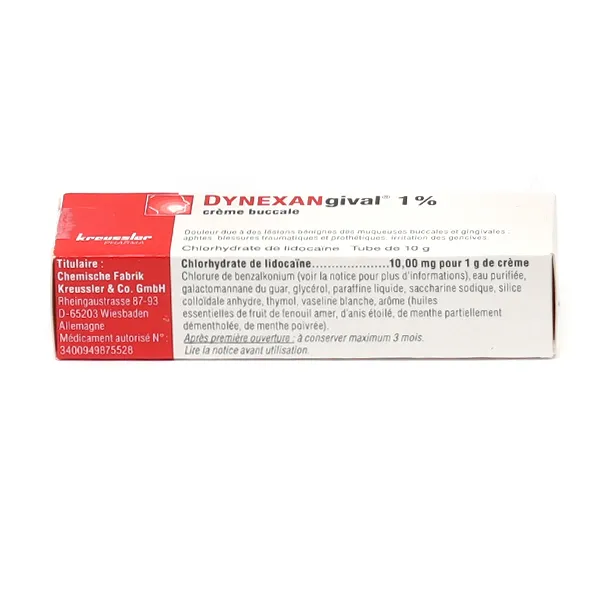 Dynexan crème buccale anesthésiante