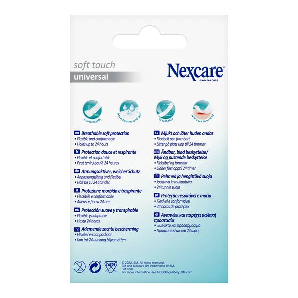 Nexcare Soft Touch pansement prédécoupé universel