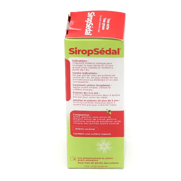 SiropSédal Sirop Toux sèche et Toux grasse