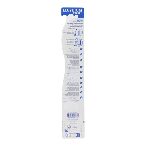 Elgydium Pocket Brosse à dents de voyage souple