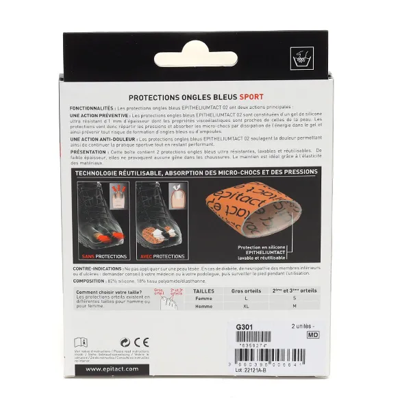 Epitact Sport Epithelium Tact 02 protection ongles bleus