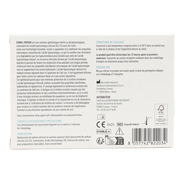 Eumill Repair Sécheresse oculaire unidose