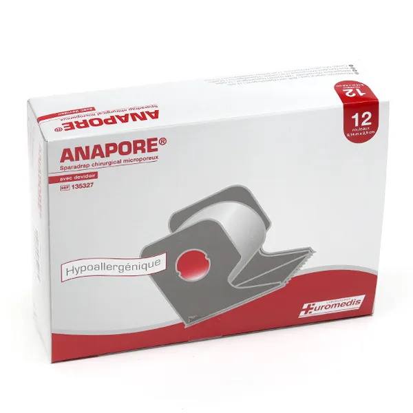 Euromedis Anapore sparadrap chirurgical 2,5 cm x 9,14 m