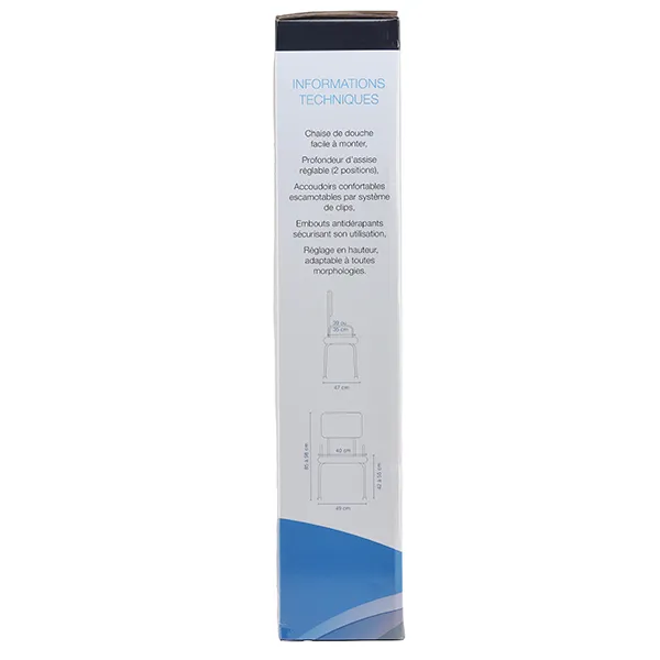 Chaise de douche avec accoudoirs Euromedis