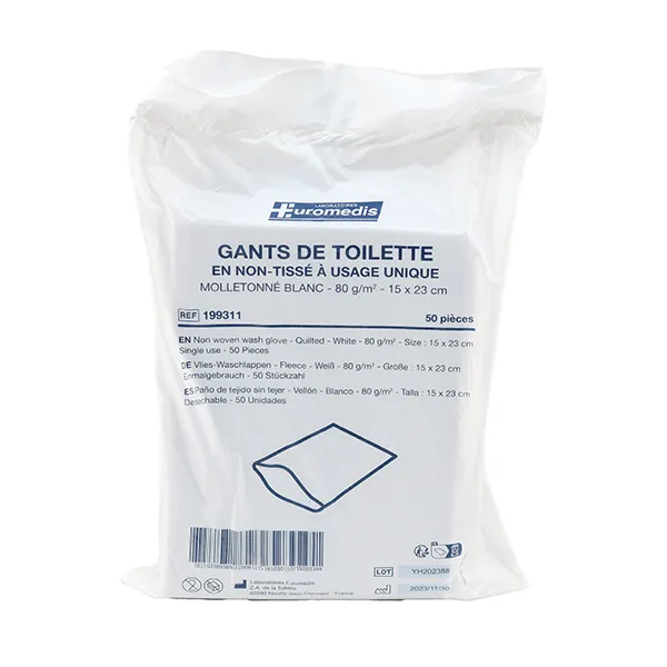 Euromedis gant de toilette jetable molletonné