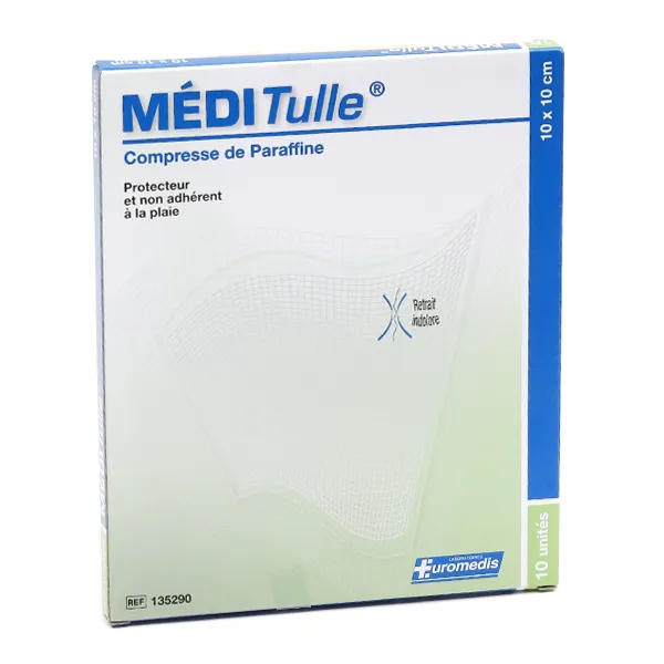 Méditulle tulle gras 10 compresses paraffinées