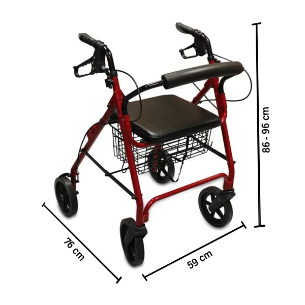 Rollator 4 roues assise et dossier