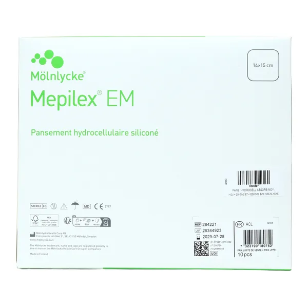 Mepilex EM pansement hydrocellulaire 10 unités