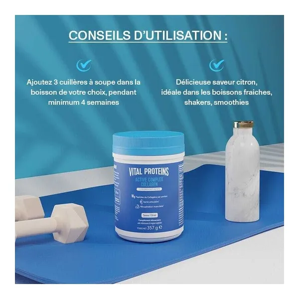 Vital Proteins Active Complex Collagen poudre saveur citron