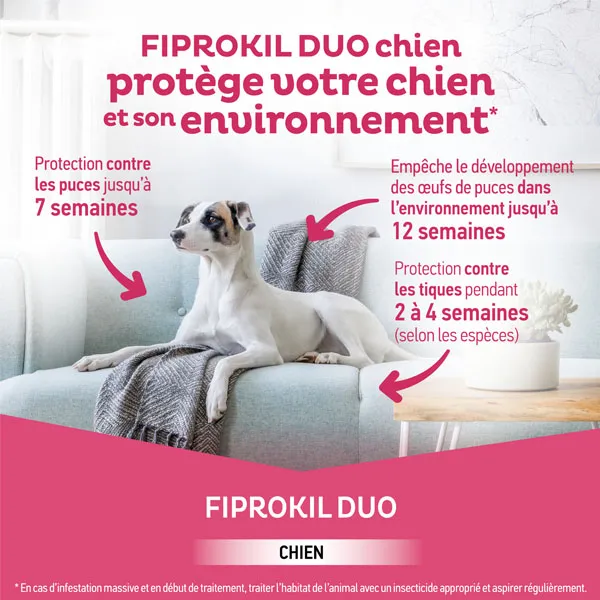 Fiprokil Duo Chien Pipette anti puce