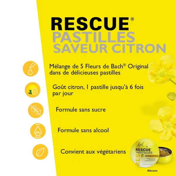 Fleurs de Bach Rescue citron pastilles