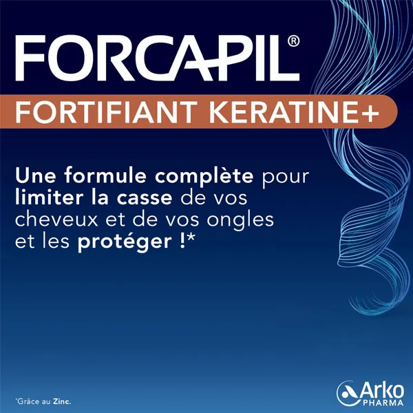Forcapil Fortifiant kératine + Cheveux et ongles gélules