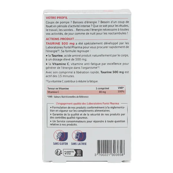 Forte Pharma Taurine 500 mg comprimé