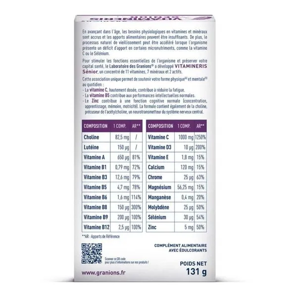 Granions Vitamineris Senior comprimés effervescents
