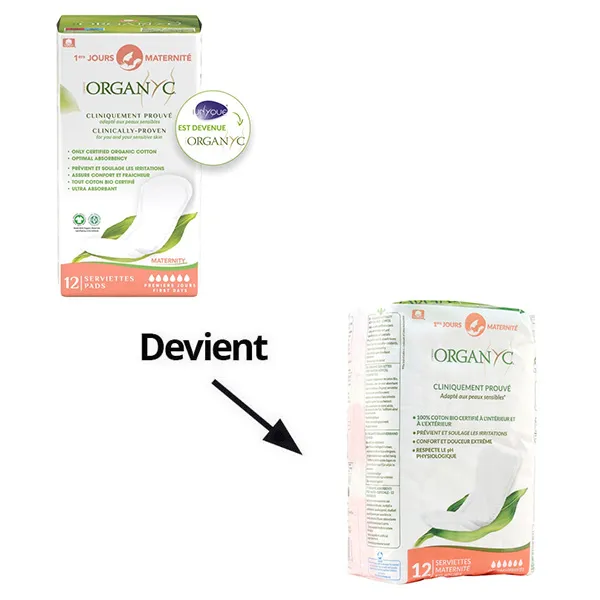 Organyc Premiers jours maternité serviettes hygiéniques