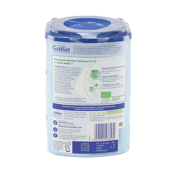 Gallia Calisma Bio Lait 2ème âge