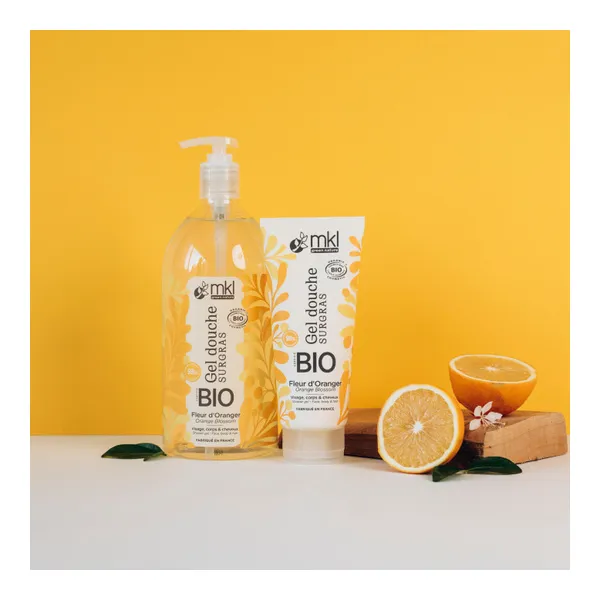 MKL gel douche surgras Fleur d'Oranger bio