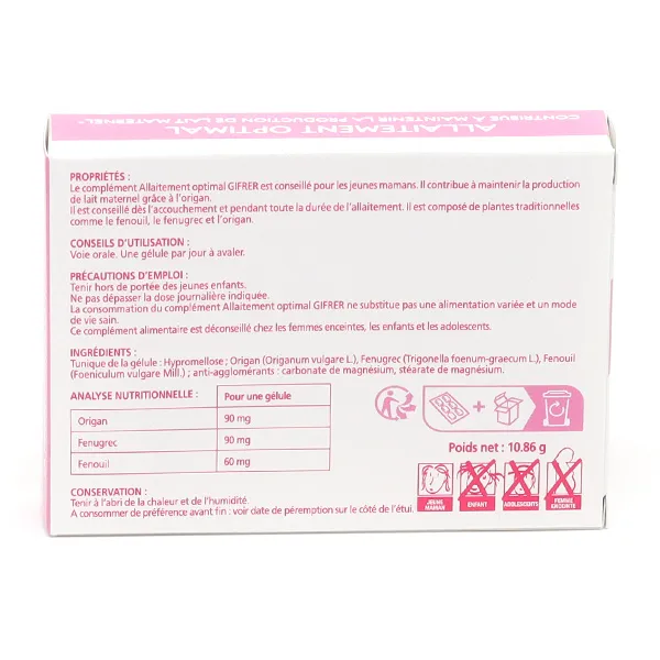 Gifrer Maman allaitement optimal gélules