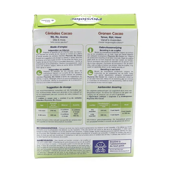 Physiolac Bio céréales Cacao